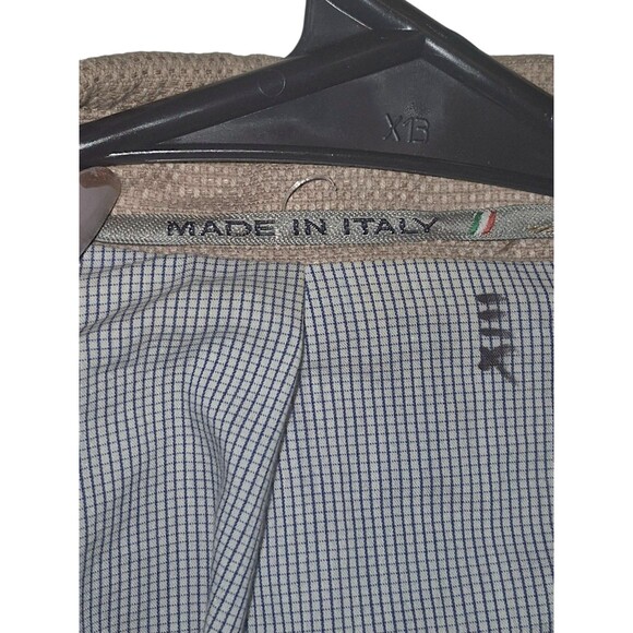 Exibit La Sartoria Mens Blazer 36R Beige Linen Blend Peak Lapel Sport Coat *FLAW - Picture 2 of 5